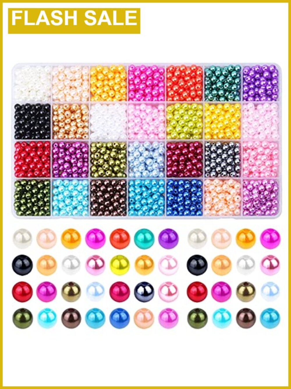 1960pc Pearl Beads 6mm Round Multicolor Loose Beads for Jewelry Making